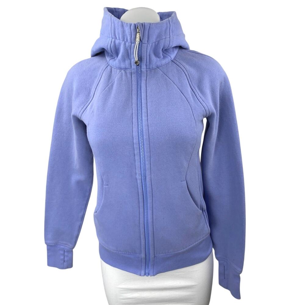 Lululemon Scuba Women's Blue Long Sleeve Zip Hooded Hoodie Sweatshirt Jacket 4